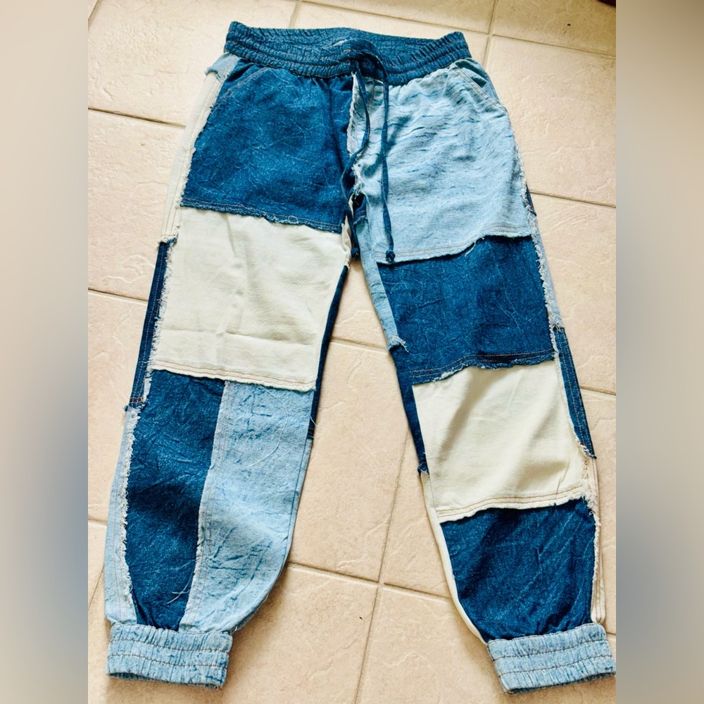 Light Blue Denim Parachute Jeans
